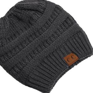 C.C Ponytail Beanie in Gray